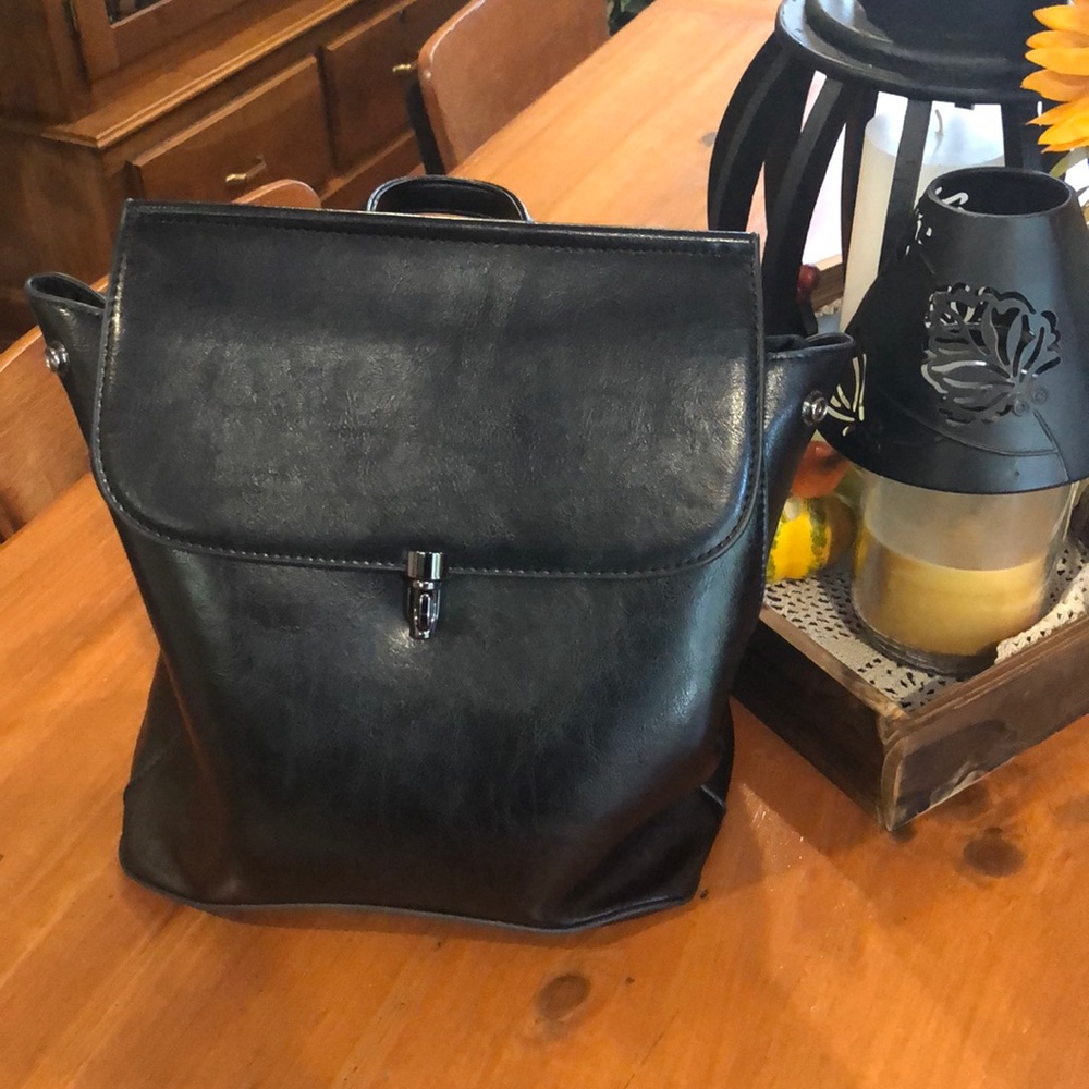 Black back pack purse bag